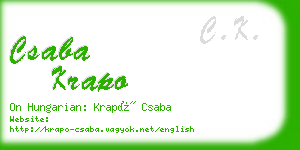 csaba krapo business card